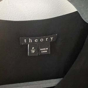 Theory double tiered top, button down solid black